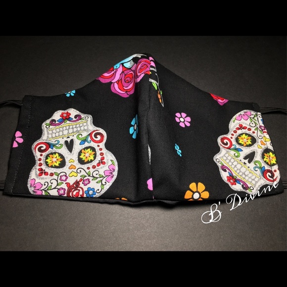 Hand Crafted Accessories - Glitter Sugar Skull Face Cover Hand Crafted Accessories - Glitter Sugar Skull Face Cover